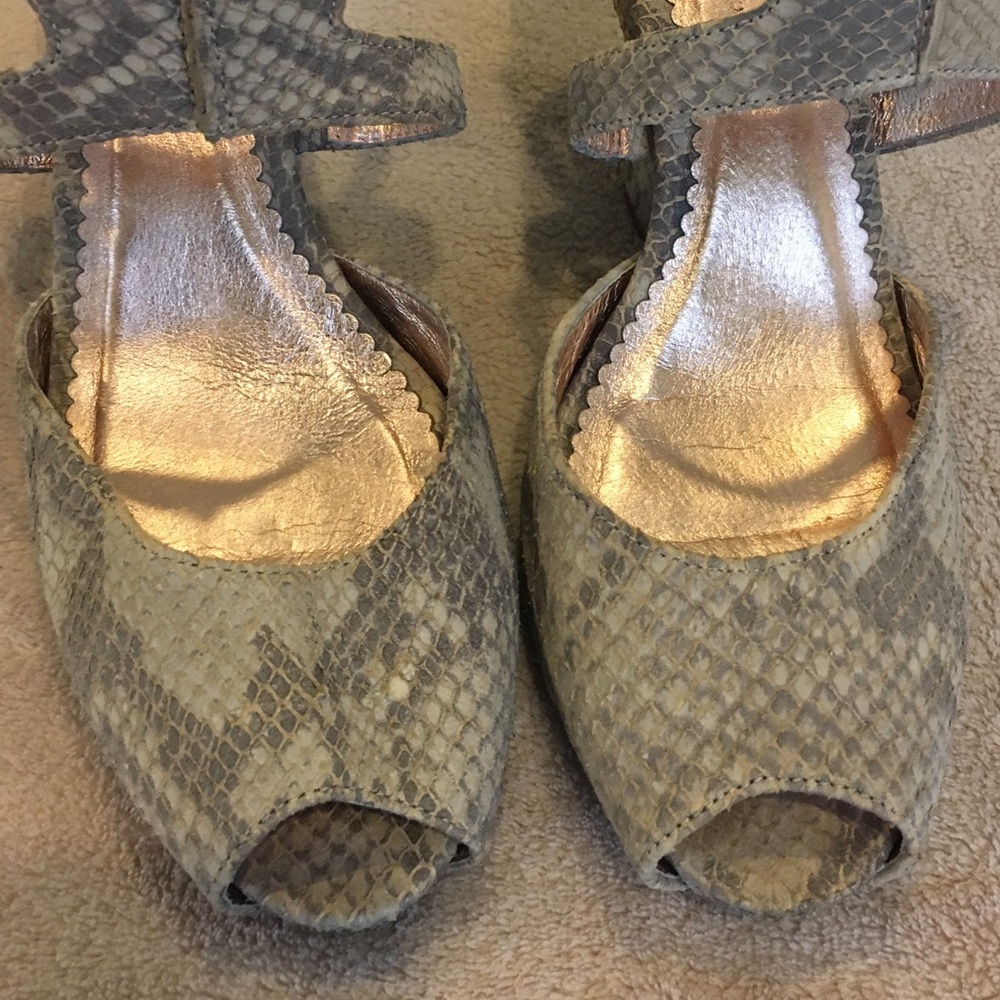 Anthropologie snake print wedges - Picture 3 of 4